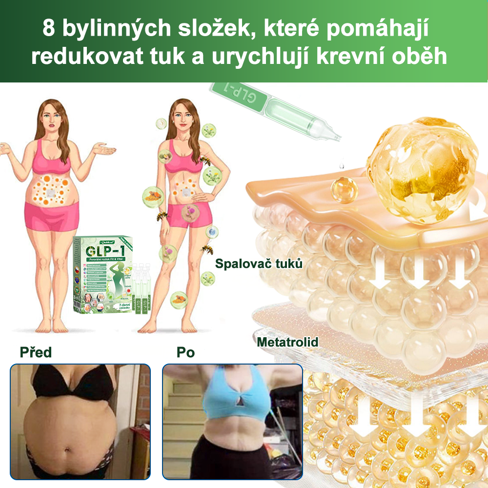 BuildLeaf® GLP-1 8-v-1 Fit & Vital Řešení (Jednou denně, viditelné změny za 7 dní) - Obezita, kardiovaskulární zdraví, cukrovka, spánková apnoe, zdraví střev, problémy se klouby a další.