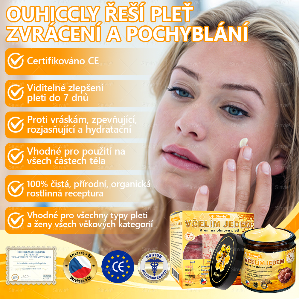 Sinvie® Krém na obnovu pleti s včelím jedem | 50 ml | Doporučeno Českou dermatovenerologickou společností