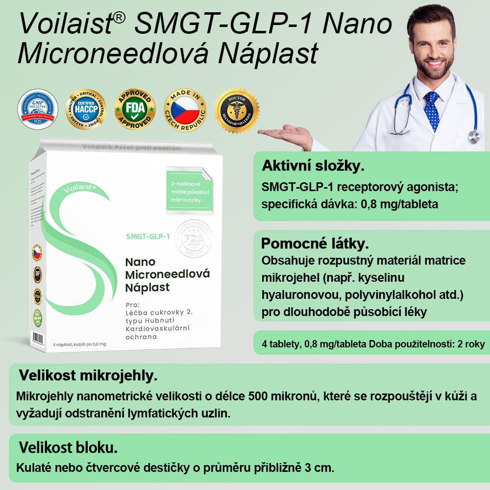 CZ🥑🥑Voilaist® SMGT-GLP-1 Nano Microneedlová Náplast ⏰ (Bezbolestná, dlouhotrvající, zaměřená na řešení cukrovky, obezity a kardiovaskulárních onemocnění)