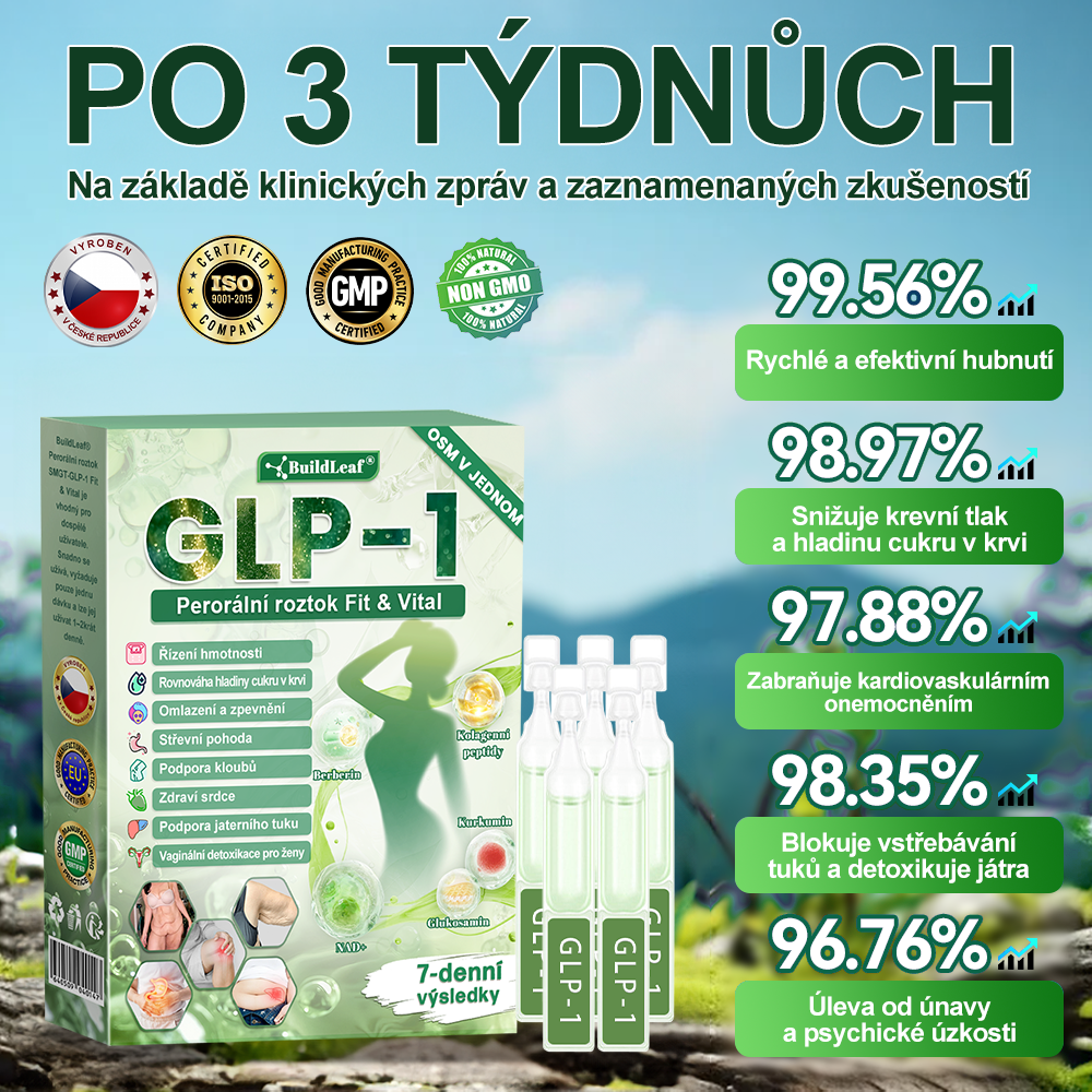 🍀 Oficiální obchod ČR | BuildLeaf® GLP-1 8-v-1 Fit & Vital Řešení (Jednou denně, viditelné změny za 7 dní) ✅ Obezita, kardiovaskulární zdraví, cukrovka, spánková apnoe, zdraví střev, problémy se klouby a další.