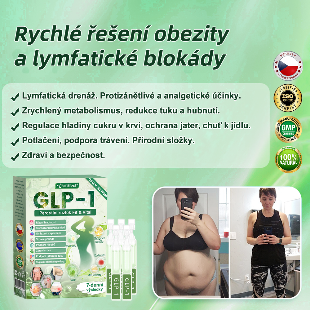 BuildLeaf® GLP-1 8-v-1 Fit & Vital Řešení (Jednou denně, viditelné změny za 7 dní) - Obezita, kardiovaskulární zdraví, cukrovka, spánková apnoe, zdraví střev, problémy se klouby a další.