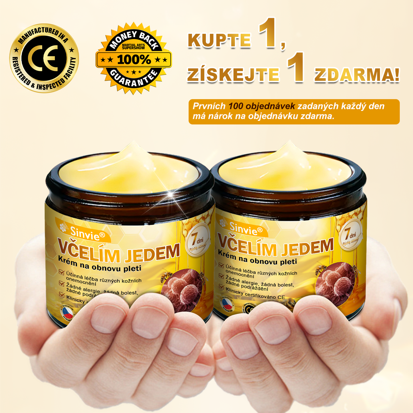 Sinvie® Krém na obnovu pleti s včelím jedem | 50 ml | Doporučeno Českou dermatovenerologickou společností