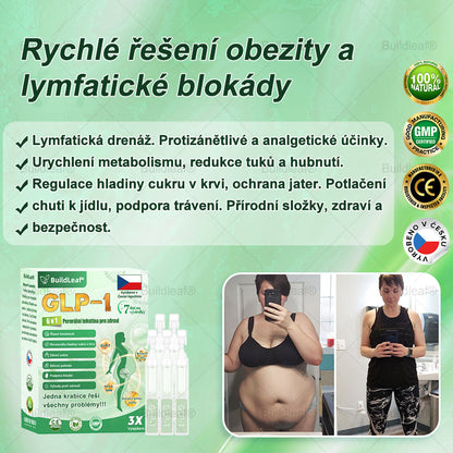 BuildLeaf® GLP-1 6-v-1 Health Solution Perorální tekutina (🧬Pouze jednou denně, viditelné změny za 7 dní) ✅ Pro obezitu, kardiovaskulární onemocnění, cukrovku, spánkovou apnoe, zdraví střev, problémy s klouby a další