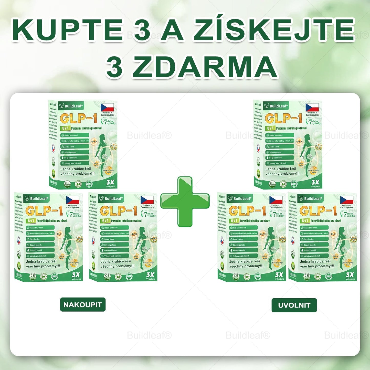 BuildLeaf® GLP-1 6-v-1 Health Solution Perorální tekutina (🧬Pouze jednou denně, viditelné změny za 7 dní) ✅ Pro obezitu, kardiovaskulární onemocnění, cukrovku, spánkovou apnoe, zdraví střev, problémy s klouby a další