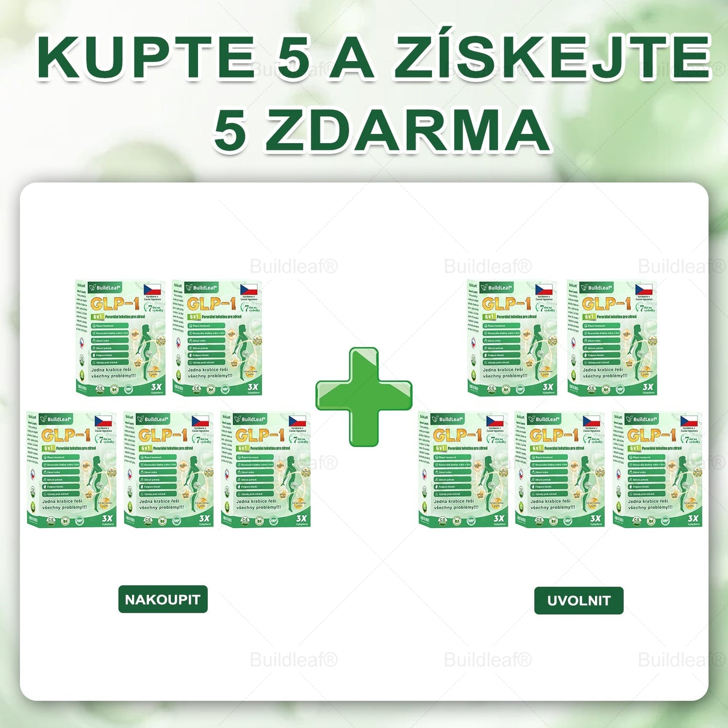 BuildLeaf® GLP-1 6-v-1 Health Solution Perorální tekutina (🧬Pouze jednou denně, viditelné změny za 7 dní) ✅ Pro obezitu, kardiovaskulární onemocnění, cukrovku, spánkovou apnoe, zdraví střev, problémy s klouby a další