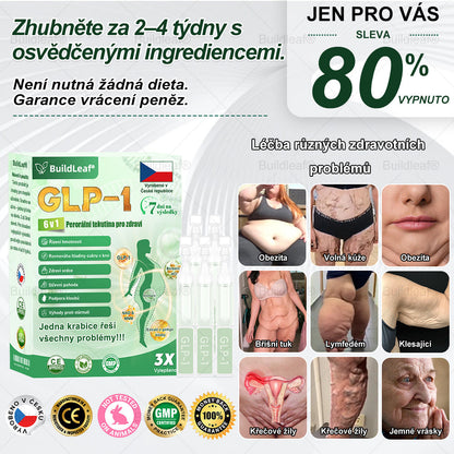 BuildLeaf® GLP-1 6-v-1 Health Solution Perorální tekutina (🧬Pouze jednou denně, viditelné změny za 7 dní) ✅ Pro obezitu, kardiovaskulární onemocnění, cukrovku, spánkovou apnoe, zdraví střev, problémy s klouby a další